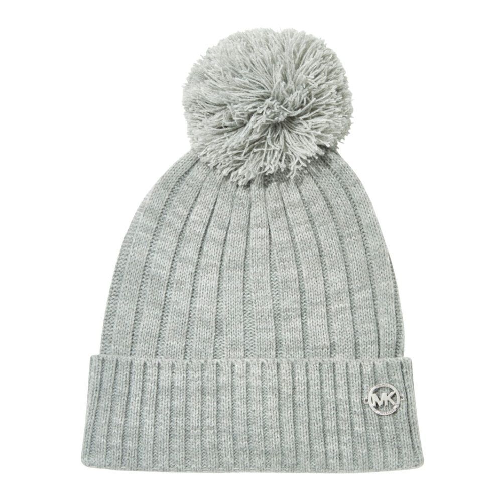 𝅺michael Michael Kors Beanie With Pom Gray EUC